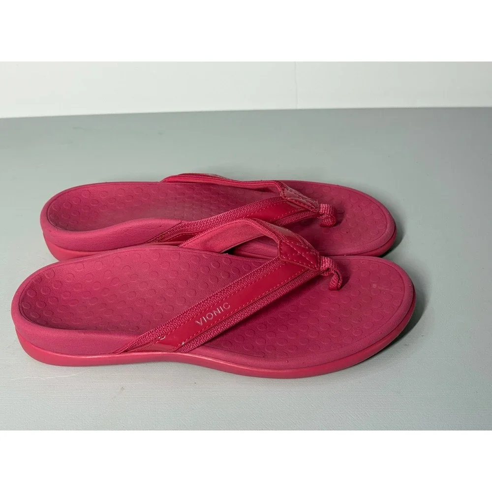 Vionic Tide II Pink Orthotic Flip Flop Sandals Womens 7 Orthaheel Thong TVW1002